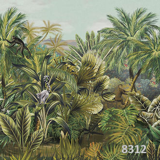 Panoramic jungle sepia